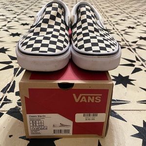 vans classic checkerboard slip on